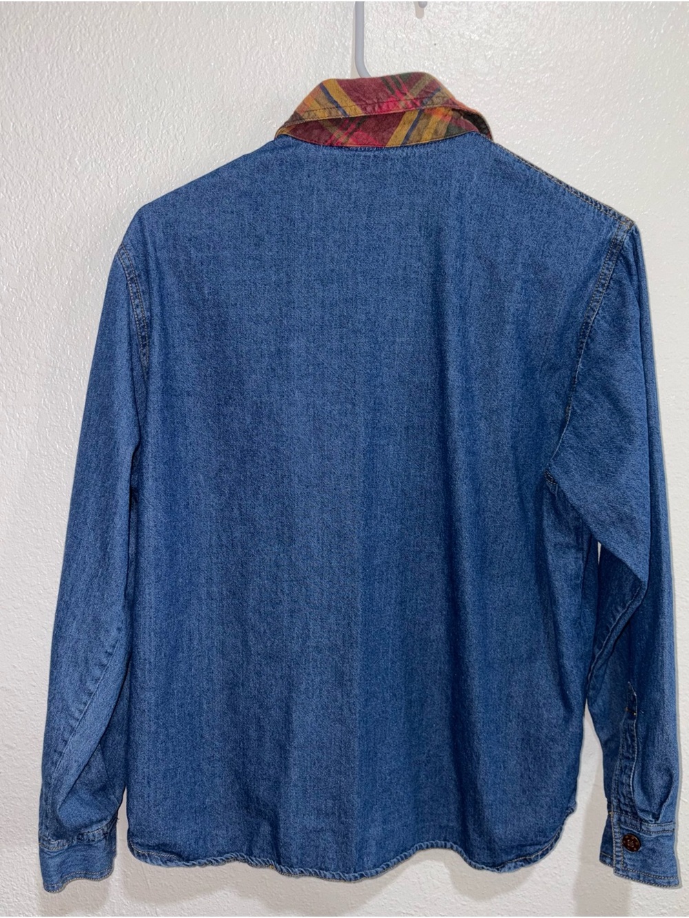 Denim Patchwork Button-Up Jacket - Blue - Picture 6 of 6